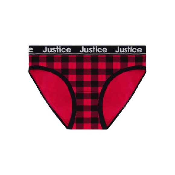 New Justice Girls Soft Cotton Bikini Underwear 6-Pack Christmas Buffalo Plaid - Picture 12 of 16
